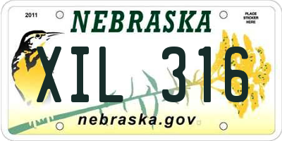 NE license plate XIL316