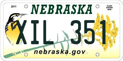 NE license plate XIL351