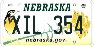 NE license plate XIL354