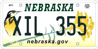 NE license plate XIL355