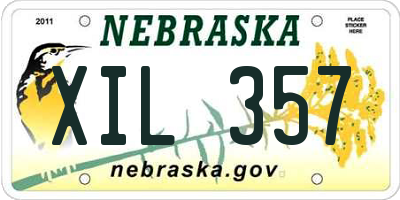 NE license plate XIL357