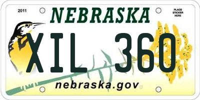NE license plate XIL360