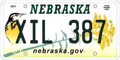 NE license plate XIL387