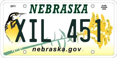 NE license plate XIL451