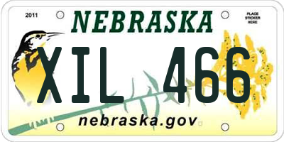 NE license plate XIL466