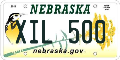 NE license plate XIL500