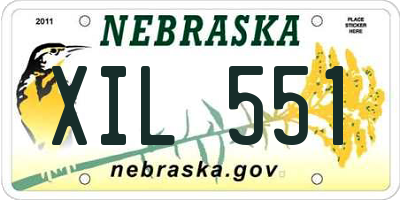 NE license plate XIL551
