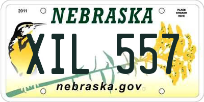 NE license plate XIL557