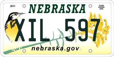 NE license plate XIL597