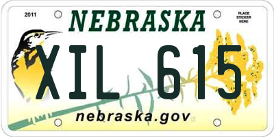 NE license plate XIL615