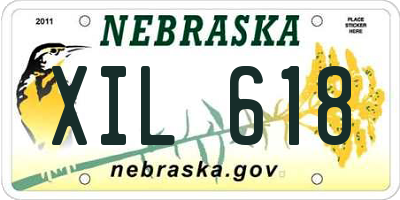 NE license plate XIL618
