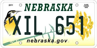 NE license plate XIL651
