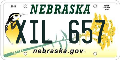 NE license plate XIL657