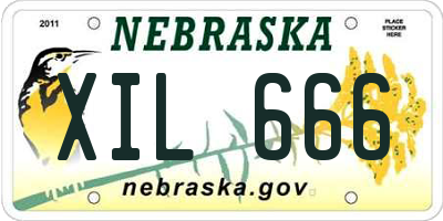 NE license plate XIL666