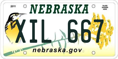 NE license plate XIL667