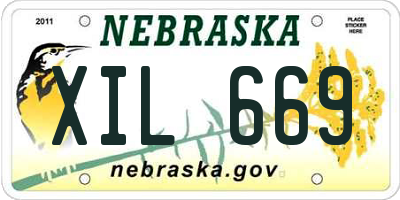 NE license plate XIL669