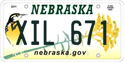 NE license plate XIL671