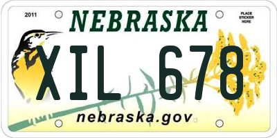 NE license plate XIL678