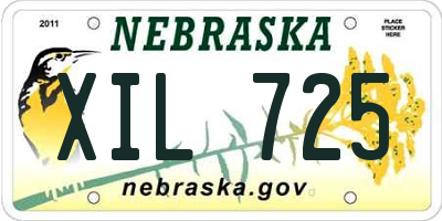 NE license plate XIL725