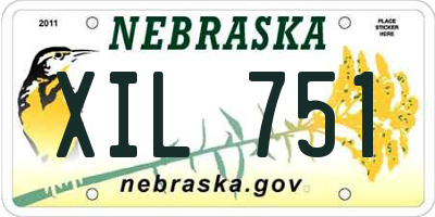 NE license plate XIL751