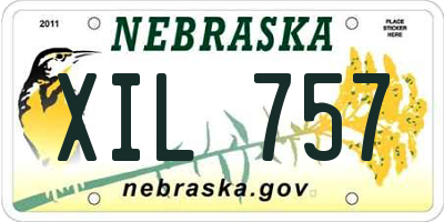 NE license plate XIL757