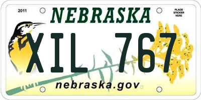 NE license plate XIL767