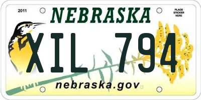 NE license plate XIL794