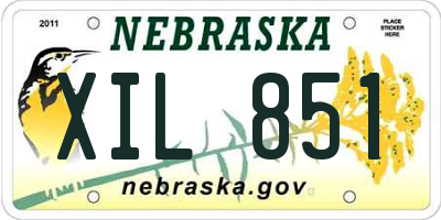 NE license plate XIL851