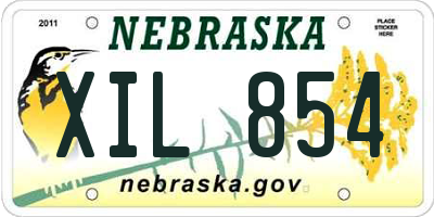 NE license plate XIL854