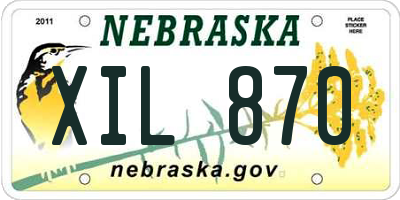 NE license plate XIL870