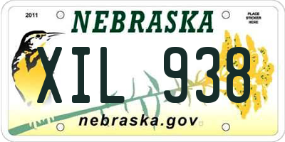 NE license plate XIL938