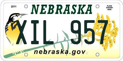 NE license plate XIL957