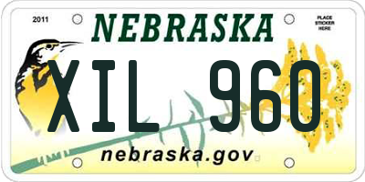 NE license plate XIL960