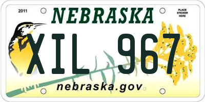 NE license plate XIL967