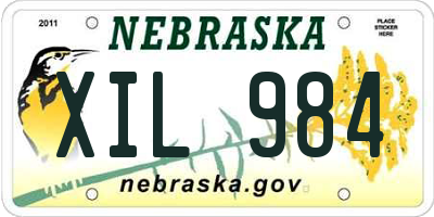 NE license plate XIL984
