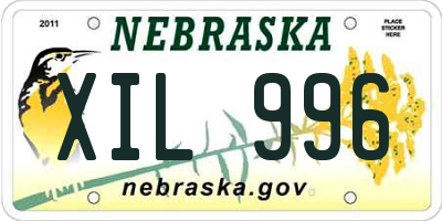 NE license plate XIL996