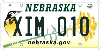 NE license plate XIM010