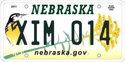 NE license plate XIM014