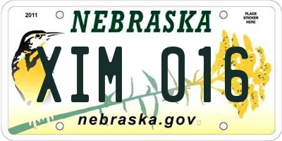 NE license plate XIM016