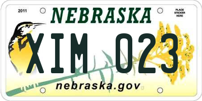 NE license plate XIM023