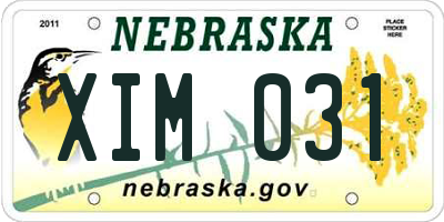 NE license plate XIM031