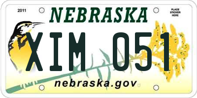 NE license plate XIM051