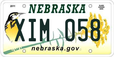 NE license plate XIM058