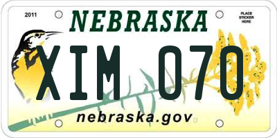 NE license plate XIM070