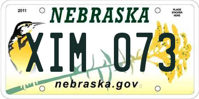 NE license plate XIM073