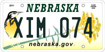 NE license plate XIM074