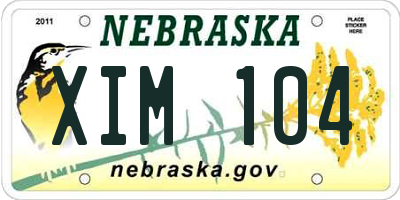 NE license plate XIM104