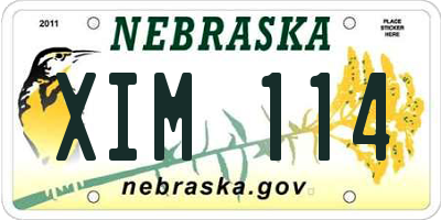 NE license plate XIM114