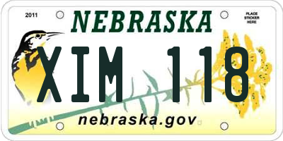 NE license plate XIM118