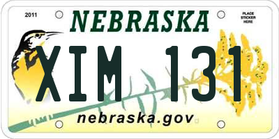 NE license plate XIM131